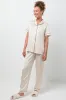 Short Sleeve Button Through Pyjamas Natural sold by Ackermas