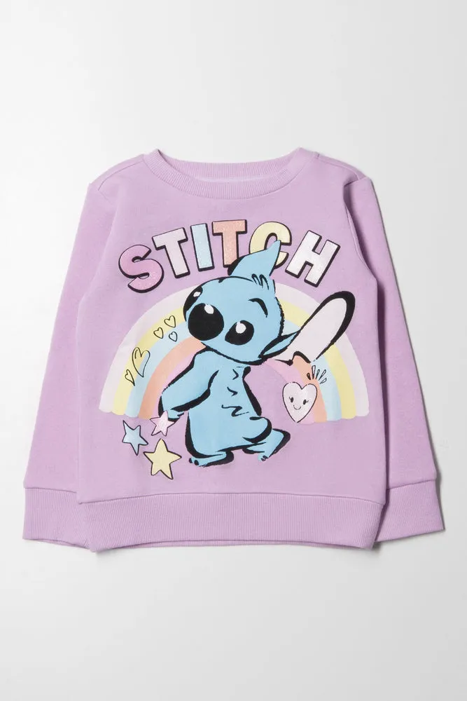 Lilo & Stitch Crew Neck Track Top Purple sold by Ackermas