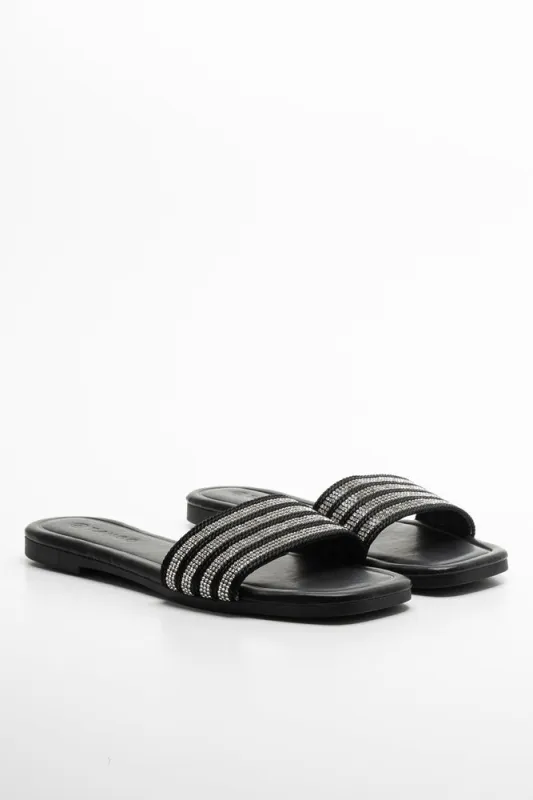 Diamante Sandal Black sold by Ackermas