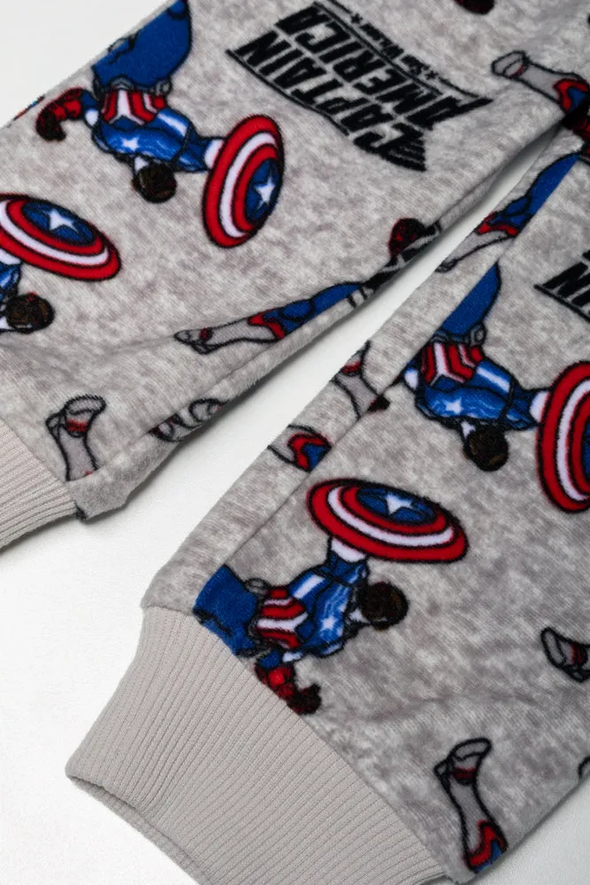 Captain America Fleece Long Sleeve Pyjamas Navy And Cream sold by Ackermas product image thumbnail 3