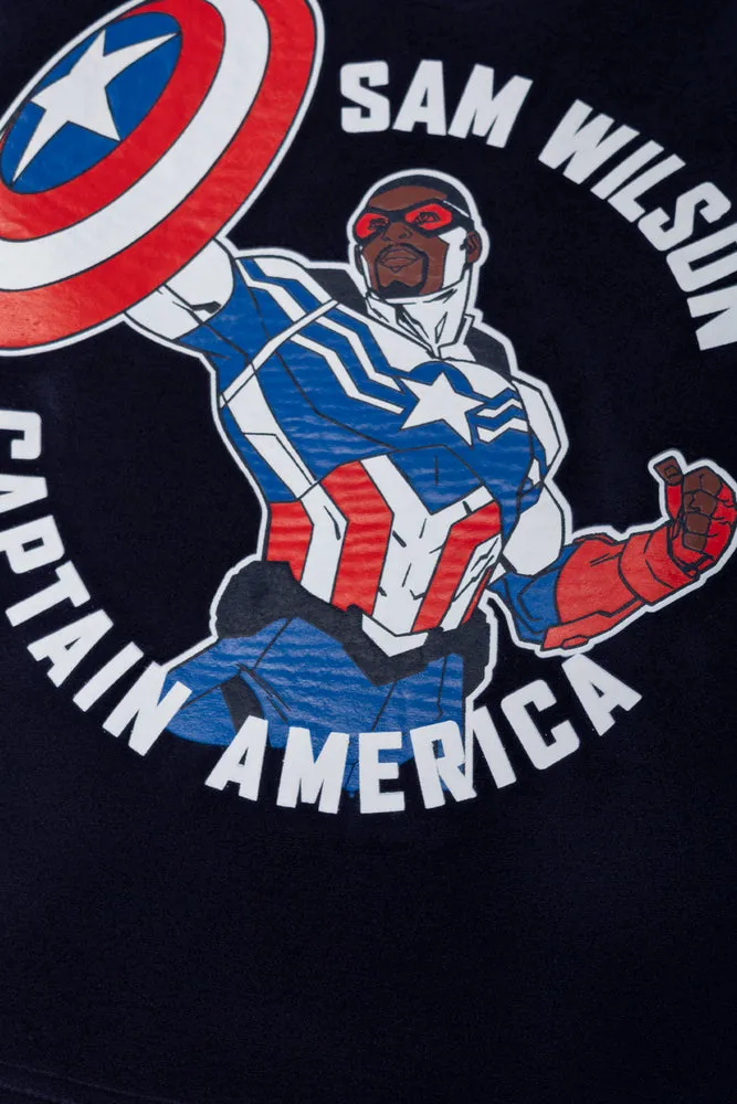 Captain America Fleece Long Sleeve Pyjamas Navy And Cream sold by Ackermas product image thumbnail 2
