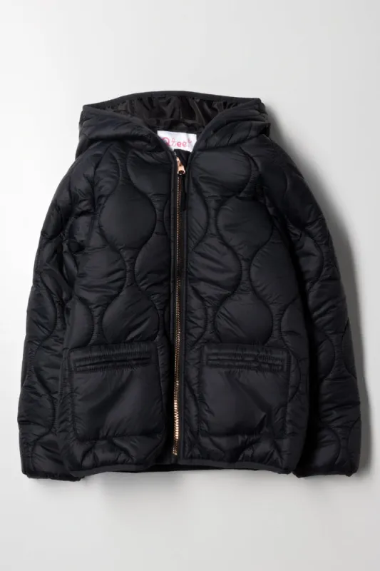 Hooded Puffer Jacket Black sold by Ackermas