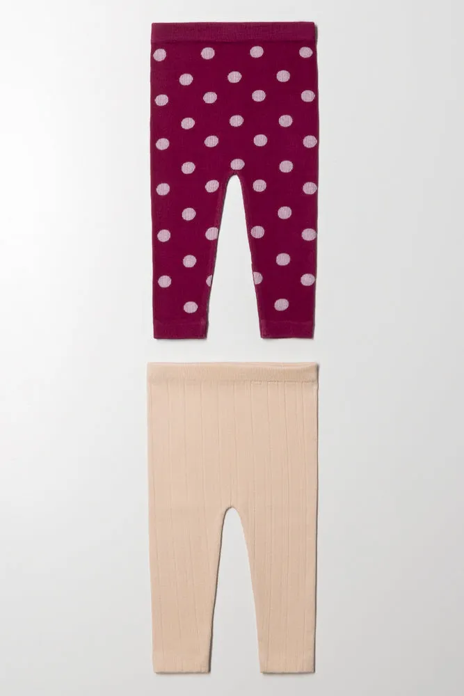 2 Pack Cable Leggings Red And Natural sold by Ackermas product image thumbnail 3