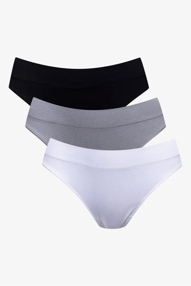 3 pack Seamfree Brazillian Black, Grey & White sold by Ackermas