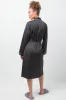 Satin Long Sleeve Gown Black sold by Ackermas