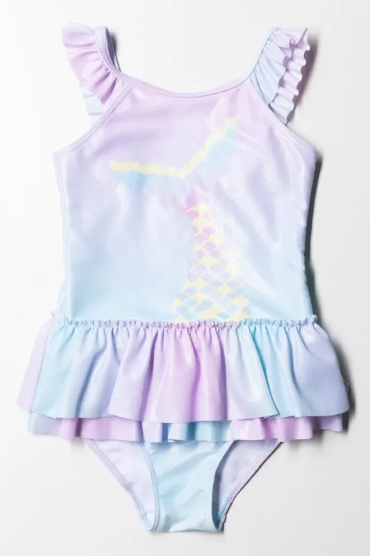 Iridescent Foil Tutu Swimsuit Mermaid Purple Multi sold by Ackermas
