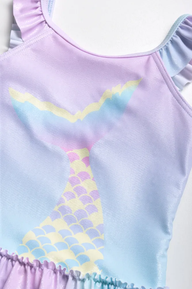 Iridescent Foil Tutu Swimsuit Mermaid Purple Multi sold by Ackermas product image thumbnail 2