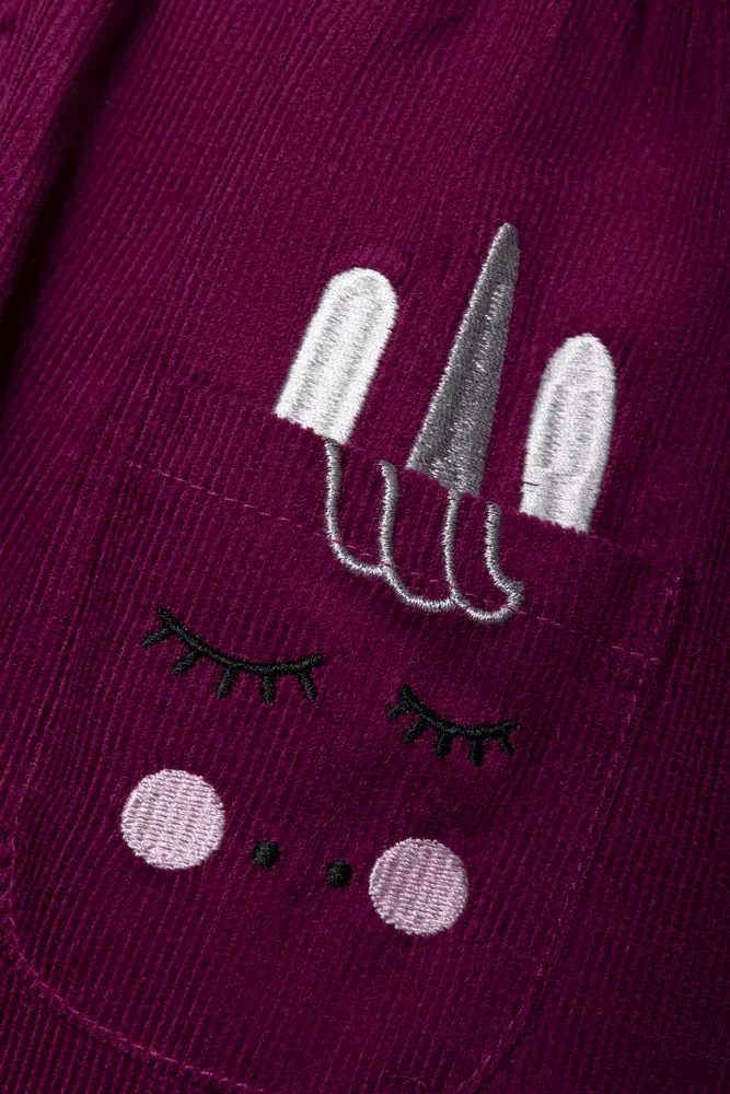 Corduroy Pinni Set with Hearts Pink & Purple sold by Ackermas product image thumbnail 3