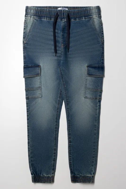 Cargo jogger Denim Blue sold by Ackermas