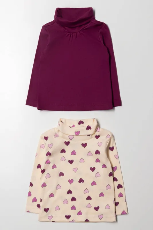 2 Pack Heart Polonecks Burgundy sold by Ackermas