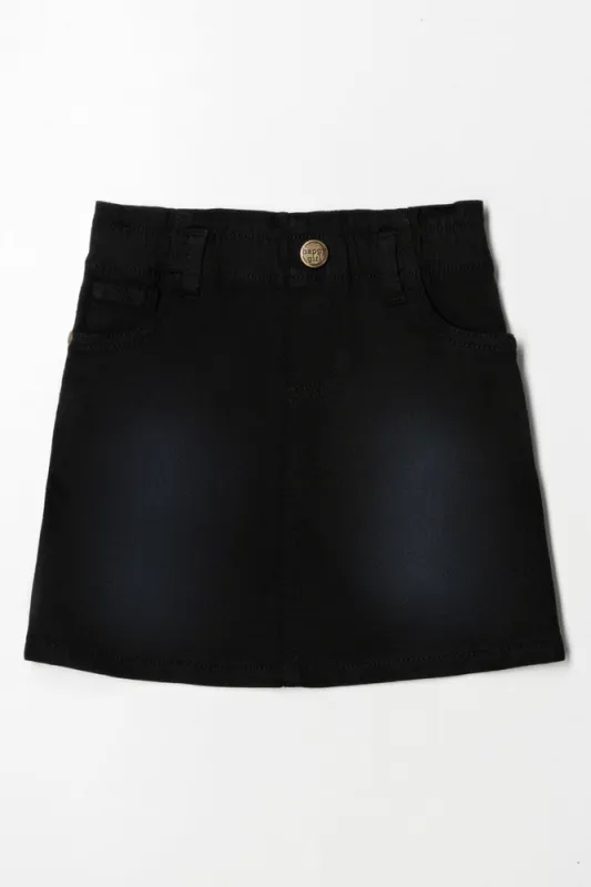 Paper Bag Denim Skirt Black sold by Ackermas