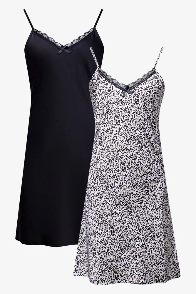 2 Pack Satin Chemise Black sold by Ackermas
