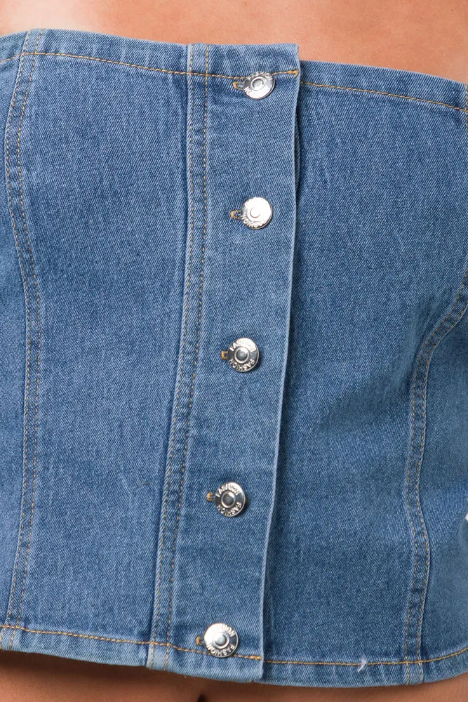 Denim Tube Top Blue sold by Ackermas product image thumbnail 4