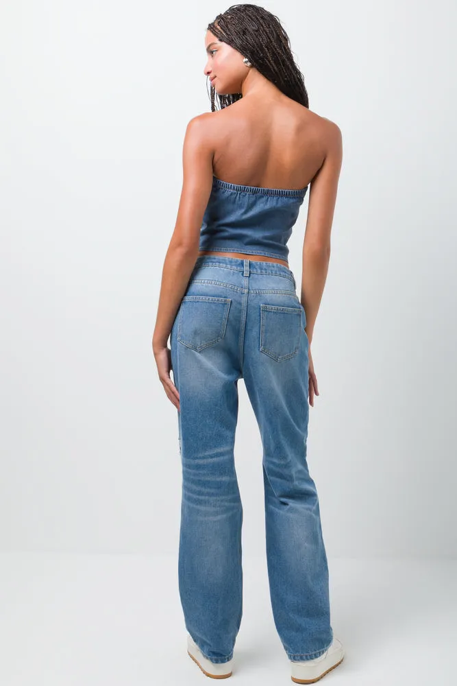 Denim Tube Top Blue sold by Ackermas product image thumbnail 3