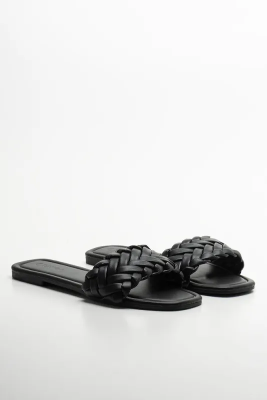 Braided Sandal Black sold by Ackermas