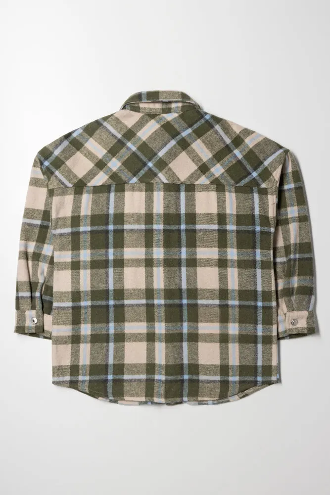 Check Long Sleeve Shirt Green sold by Ackermas product image thumbnail 3
