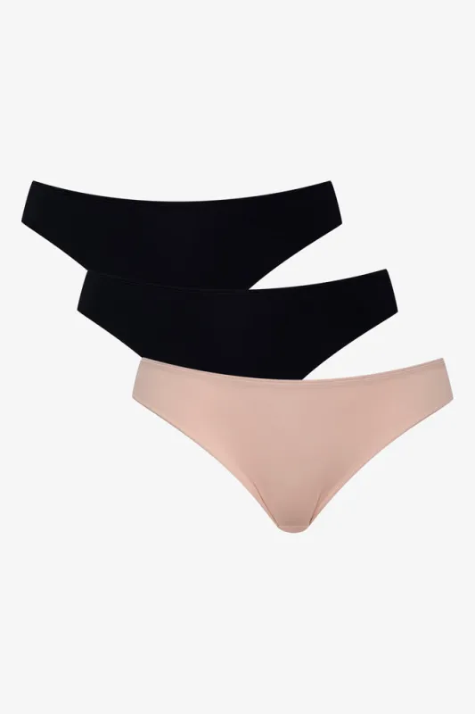 3 Pack Bikini Panties Black And Natural sold by Ackermas