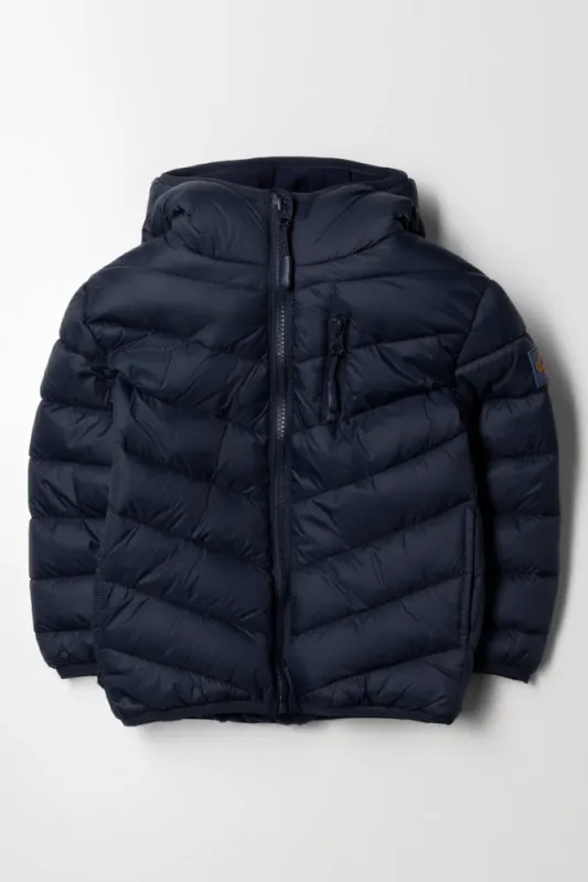 Hooded Puffer Jacket Navy sold by Ackermas