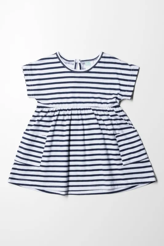 Pocket Dress Navy Stripes White sold by Ackermas