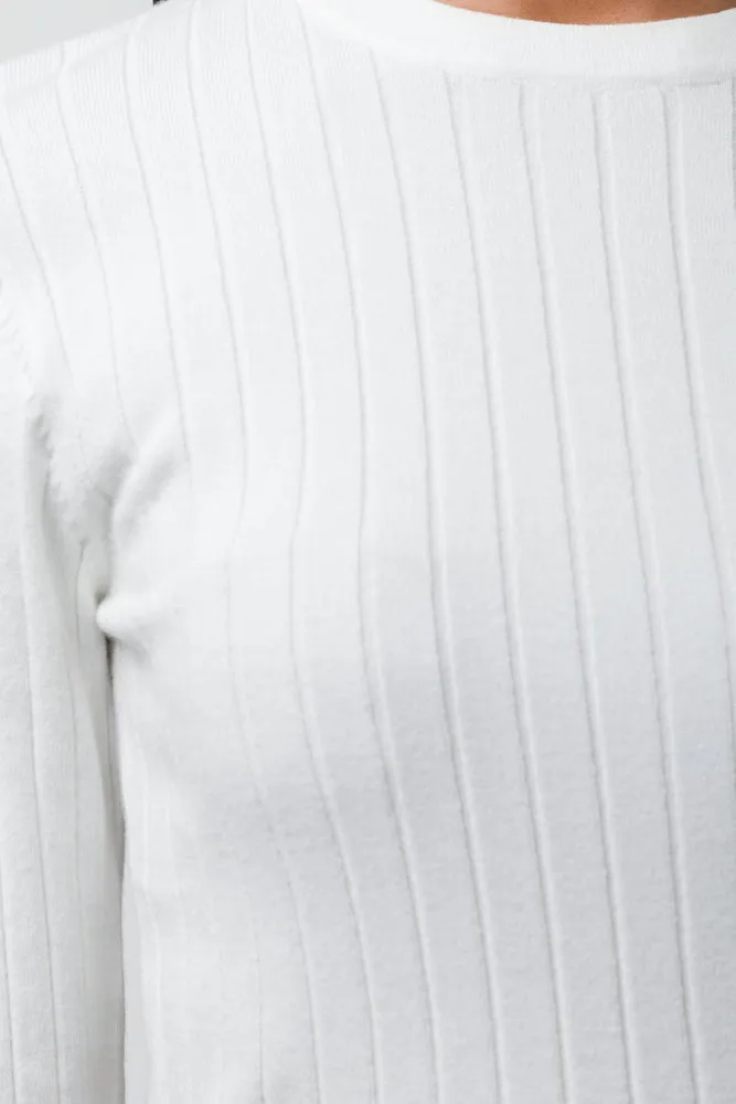 Long Sleeve Rib Crew Neck Cream sold by Ackermas product image thumbnail 4