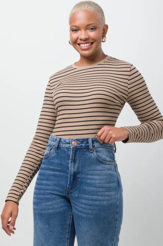 Rib Stripe T-Shirt Natural sold by Ackermas