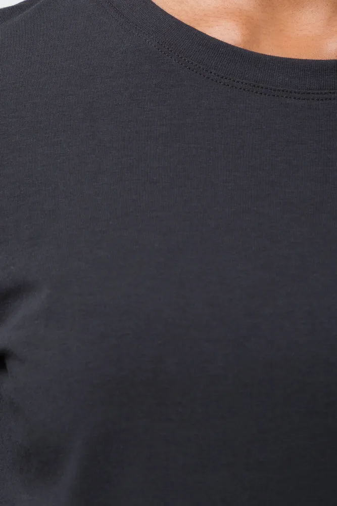 Long Sleeve Crew Neck T-Shirt Black sold by Ackermas product image thumbnail 4