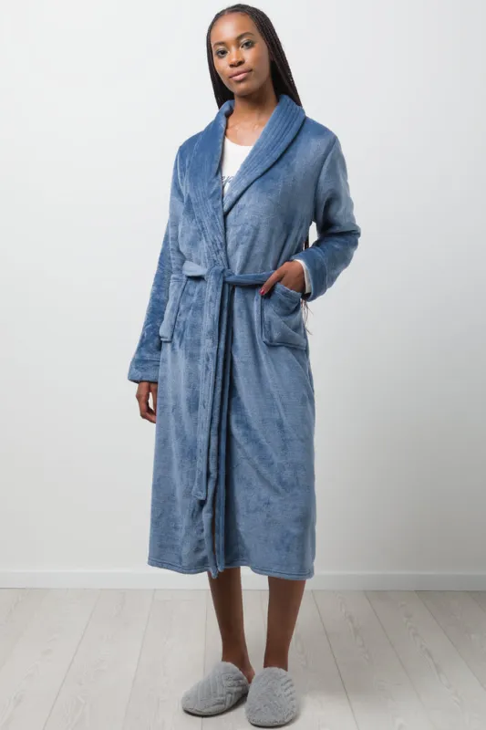 Shawl Collar Gown Blue sold by Ackermas