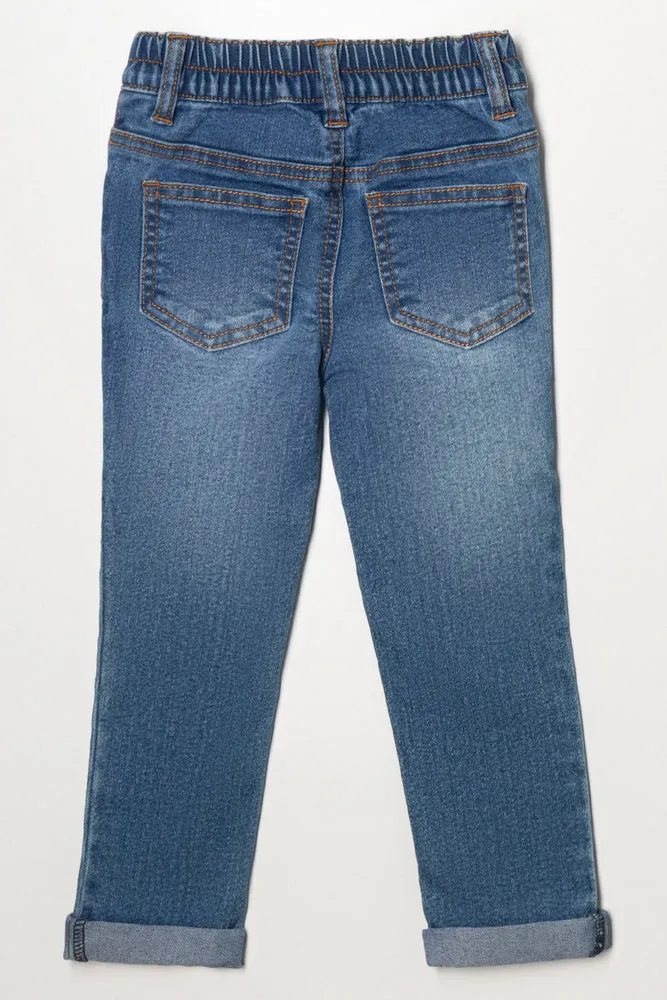 Flower Skinny Denim Jeans Blue sold by Ackermas product image thumbnail 3