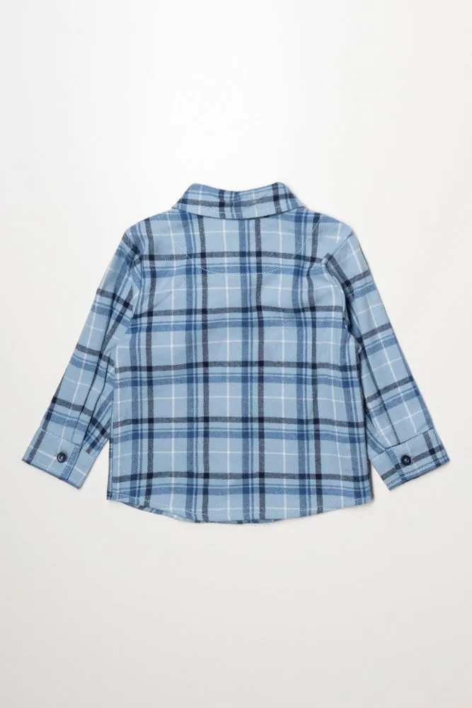 Flannel Shirt Blue And Navy sold by Ackermas product image thumbnail 3