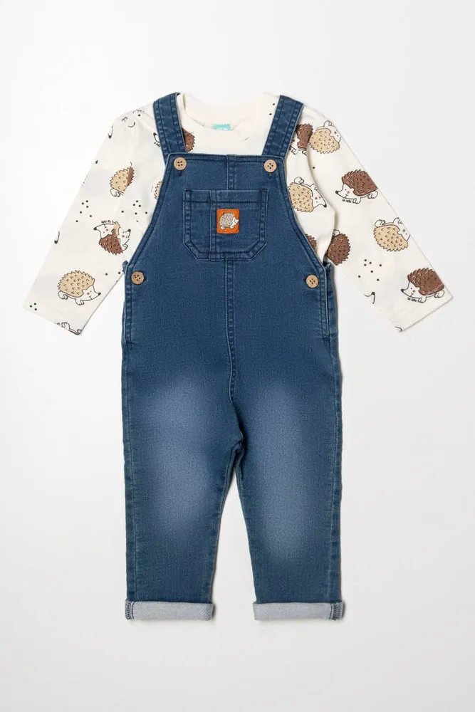 Denim Dungaree Hedgehog Set Blue sold by Ackermas