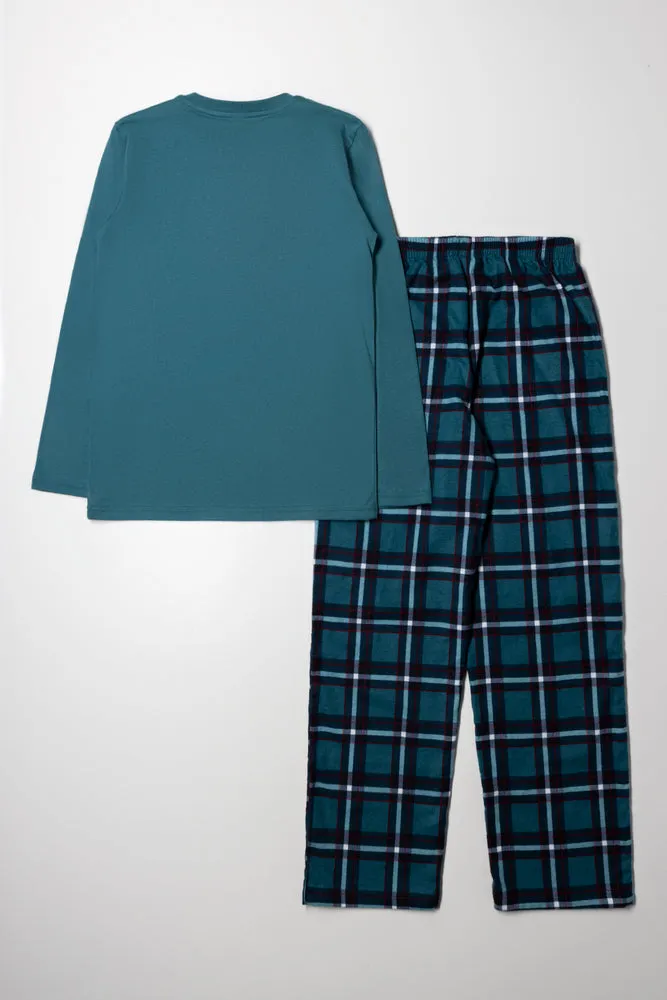 Long Sleeve Pyjama Set Green sold by Ackermas product image thumbnail 4