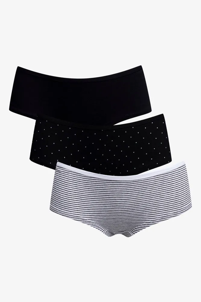 3 Pack Boyleg Panties Black And White sold by Ackermas product image thumbnail 2