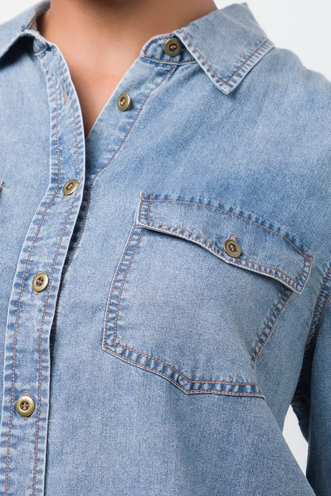 Denim Shirt Blue sold by Ackermas product image thumbnail 4