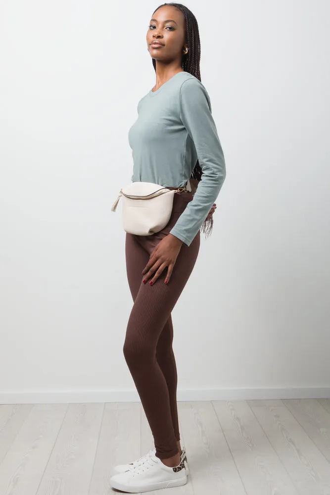Wide Waist Leggings Brown sold by Ackermas product image thumbnail 3