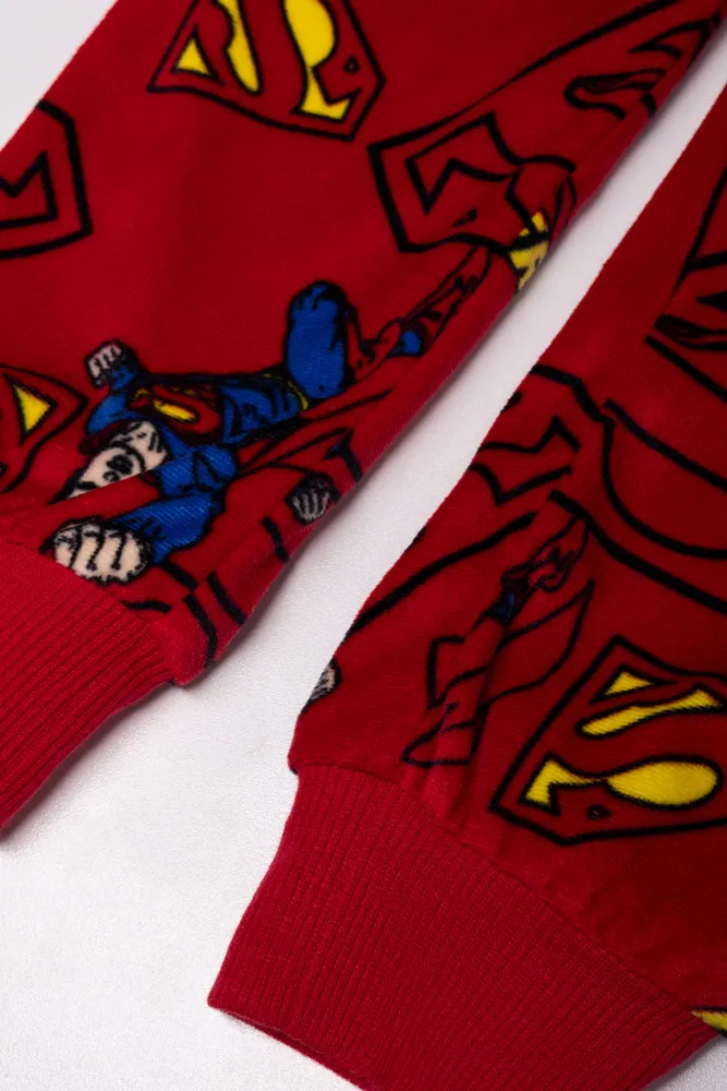 Superman Long Sleeve Fleece Pyjamas Red sold by Ackermas product image thumbnail 3