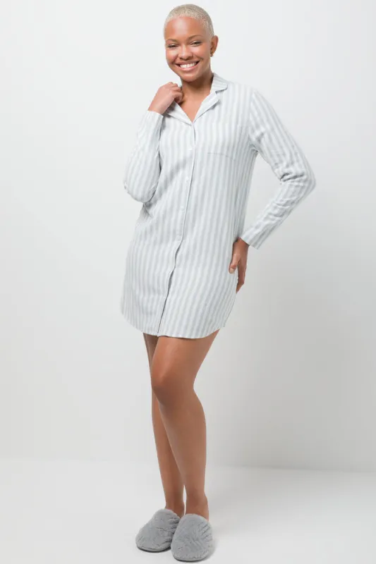 Button Up Flannel Sleepshirt Green sold by Ackermas
