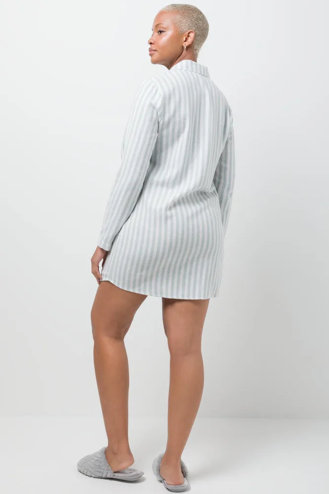 Button Up Flannel Sleepshirt Green sold by Ackermas product image thumbnail 3