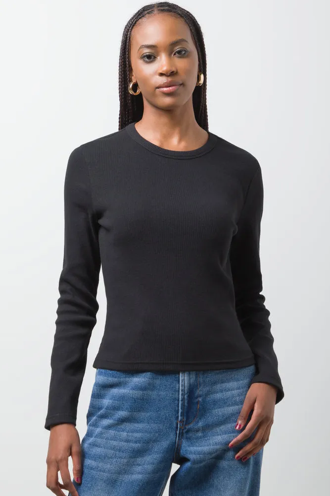 Rib T-Shirt Black sold by Ackermas