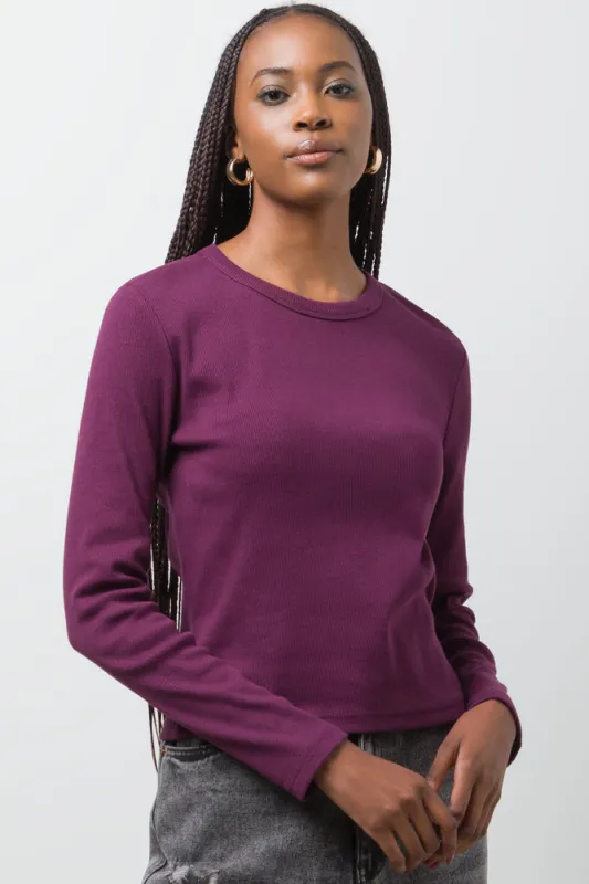Rib T-Shirt Burgundy sold by Ackermas
