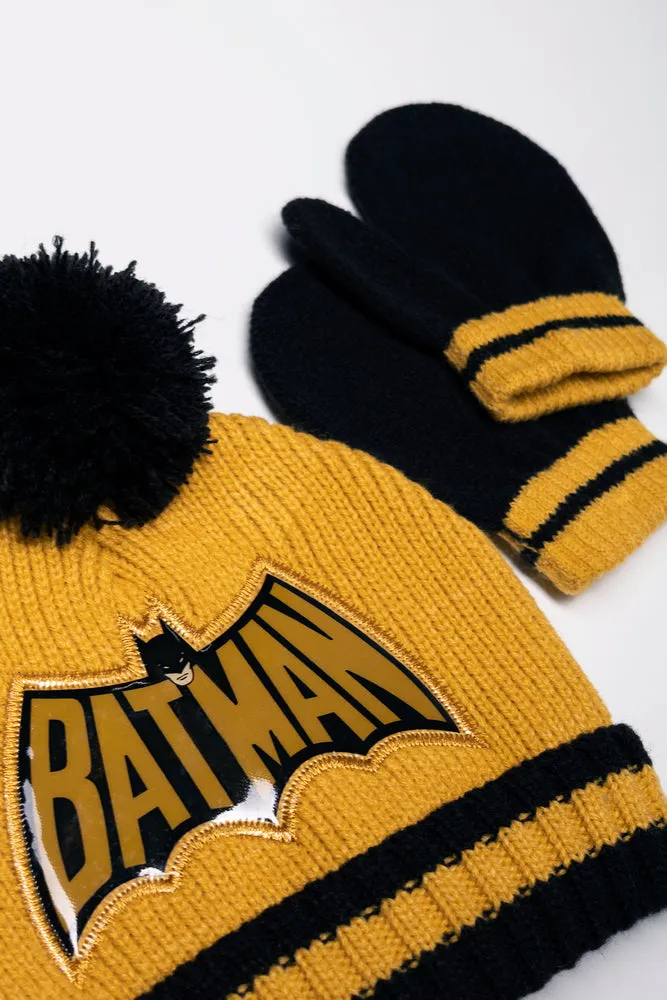 Batman Beanie And Mittens Set Yellow sold by Ackermas product image thumbnail 2