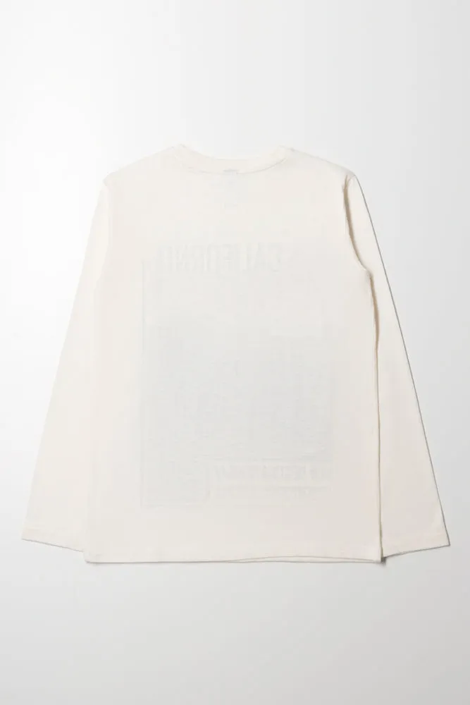 California Long Sleeve T-Shirt Cream sold by Ackermas product image thumbnail 3