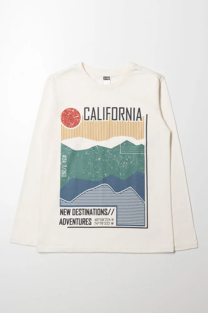 California Long Sleeve T-Shirt Cream sold by Ackermas