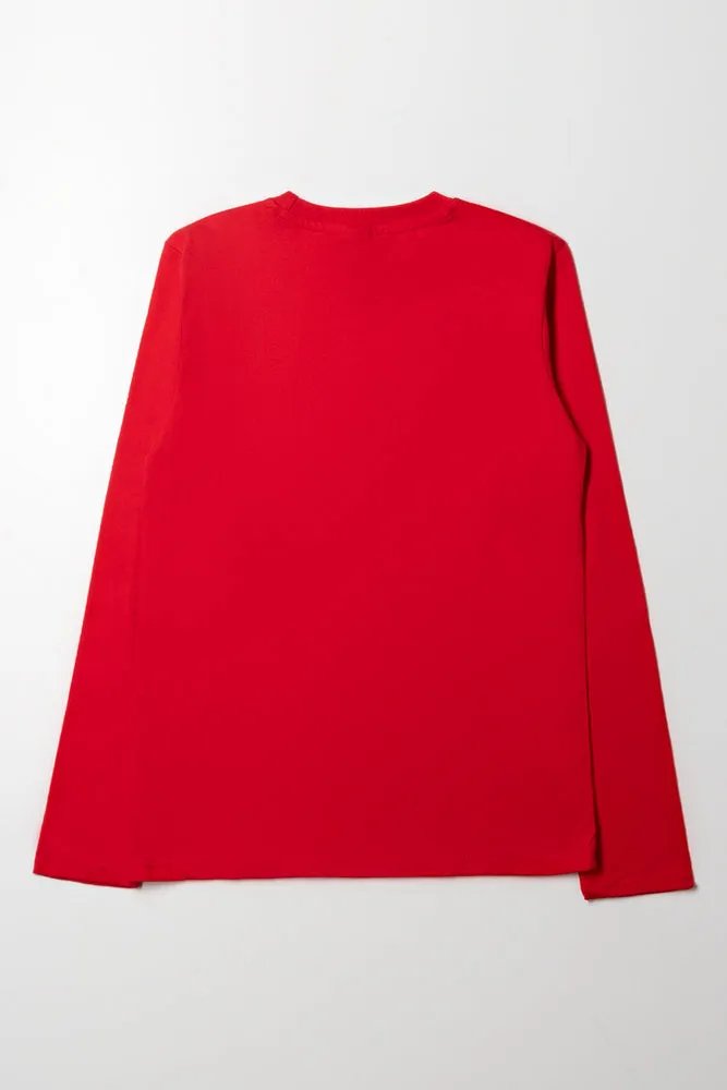 Long Sleeve T-Shirt Red sold by Ackermas product image thumbnail 3