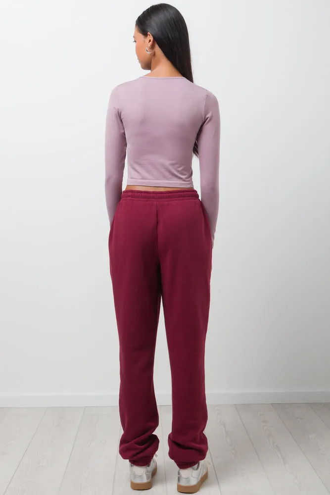 Long Sleeve Seamless Crop Top Pink sold by Ackermas product image thumbnail 3