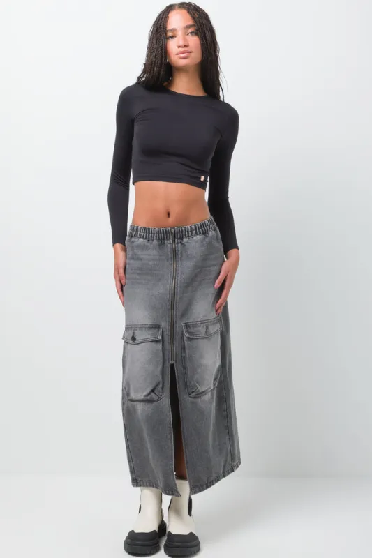 Denim Skirt Grey sold by Ackermas