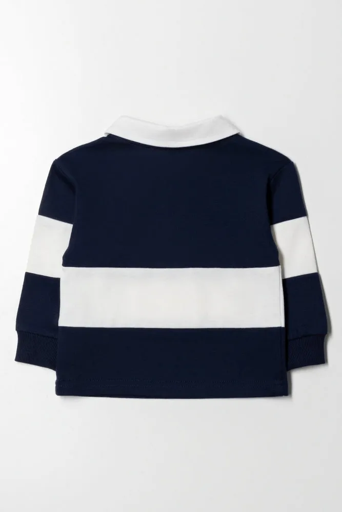 Long Sleeve Golfer Navy And White sold by Ackermas product image thumbnail 3