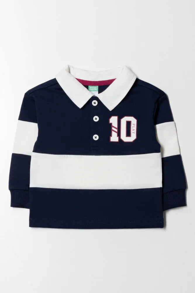 Long Sleeve Golfer Navy And White sold by Ackermas