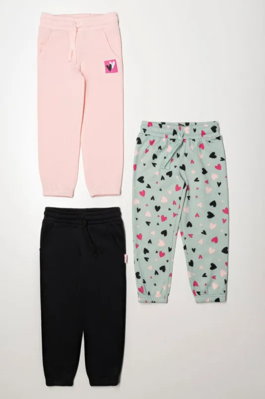 3 Pack Heart Trackpants Black, Green And Pink sold by Ackermas