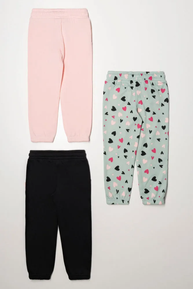 3 Pack Heart Trackpants Black, Green And Pink sold by Ackermas product image thumbnail 3