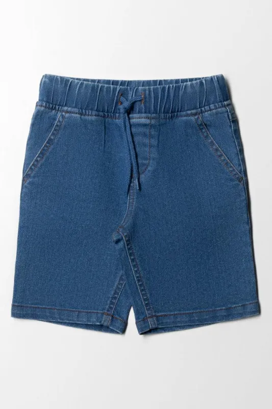 Pull On Denim Shorts Blue sold by Ackermas